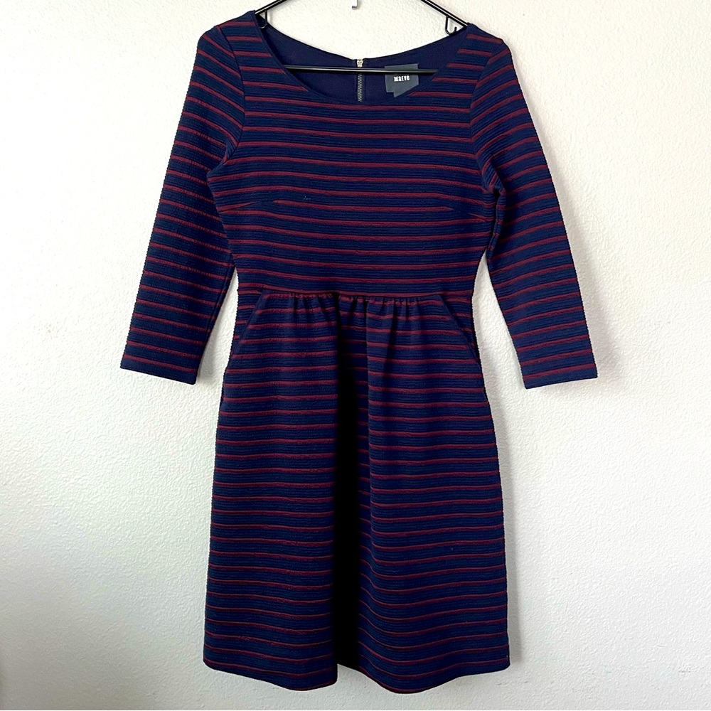 Anthropologie Maeve scoop neck striped dress with pockets